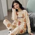 Miniatyrbillede 1 af 4: Julepyjamas Matchende Familiepyjamas Pyjamassæt Efterår Langærmet Tegneserie Snoopy Pyjamas Til Kvinder Xl 60-70kg 18