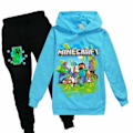 Miniatyrbild 1 av 4: Barn Pojkar Minecraft Hoodie Träningsoverall Set Långärmade Huvtröjor Svart Hoodie 2-3 år (110cm) black hoodie 2-3 years (110cm)