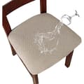 Stolsöverdrag jacquard elastiska avtagbara vattentäta tvättbara sandfärg matsal 4-pack