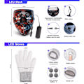 Miniatyrbillede 4 af 5: Halloween Maske LED Maske & handsker i flere lystilstande Multicolor (1 Sæt)_ca Multicolor (1 Set)