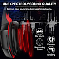 Miniatyrbillede 3 af 5: G2000 Gaming Headset, Surround Stereo Gaming Hovedtelefoner med støjreducerende mikrofon, til PS5, PS4, Xbox One, Nintendo Switch, PC Mac Computerspil - Rød