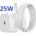 Miniatyrbilde 1 av 3: PD 30W USB C hurtiglader med 2 M ekstra lang USB C vägladdare med 2 m kabel