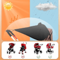 Miniatyrbild 5 av 5: Barnvagnssolskydd - UV 50-skydd - Universell passform för barnvagnar - Andningsbart och slitstarkt tyg (JS)