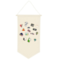 Miniatyrbild 2 av 5: 2 st Väggmonterad Märkesdisplay Canvas Emalj Brosch Samling Display Banner Medalj Nål Förvaring Krage Flagga Vimpel Ram (Beige)