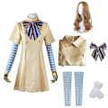 Miniatyrbillede 2 af 4: Børne M3gan Cosplay kostume med paryk 5-delt fest Halloween B 140cm - Perfekt 120cm_ca