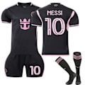 Miniatyrbillede 1 af 2: Inter Miami CF Udebanefodboldtrøje med Strømper Nr. 10 Messi Voksen XL
