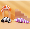 Miniatyrbillede 3 af 3: Fidget Slug, 3D Sensorisk Slug Fidget Legetøj, Sjov Krybende Slug Fidget Legetøj,_ca Black and white 14CM