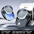 Miniatyrbillede 3 af 4: USB Genopladelig Elektrisk Barbermaskine Rejse Bærbar Barbermaskine Våd og Tør Fars Dag Dobbelt Anvendelse Gave Lyseblå