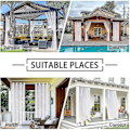 Miniatyrbilde 5 av 5: 2 stk. utendørsgardiner for uteplass, avtakbare for enkel vanntett transparent gardin for veranda, hage, lysthus