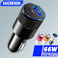 Miniatyrbild 2 av 5: 66W PD USB-billaddare för bil Snabbladdning 3.0 USB C Snabbladdningsadapter för bil för iPhone 15 14 Pro Max Samsung S22 S21 Xiaomi