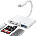 Miniatyrbillede 1 af 5: iPhone SD-kortlæser Adapter, [Apple MFi Certificeret] 4-i-1 iPhone USB OTG Adapter i 1