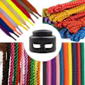 Miniatyrbilde 4 av 4: 20 stk fjærlås Paracord taustopp i plast 2 hull runde vippespenn Sylindriske festeklemmer Knapper Ende for snøring, jakker, vesker,