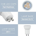Miniatyrbillede 5 af 5: 10-pak LED GU10-pærer, GU10 LED-lamper, 7 W kold hvid (svarer til 50 W halogen), energibesparende lampe, stråle 600 lm 120° ikke-dæmpbar.