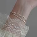 2 st 925 Sterling Silver Glittrande Kedjearmband Dam Ins Desi