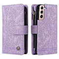Pikkukuva 2 / 5: Samsung Galaxy S22 5G Nahkainen Flip-Kotelo Korttitaskuilla Raha-Taskulla Magneettilukolla Jalustalla Iskunvaimennus Violetti A