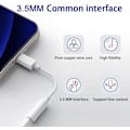 Miniatyrbild 3 av 5: 【2-pack】 Lightning+jack-adapter 3,5 mm MFi-certifierade hörlurar