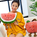 Miniatyrbillede 4 af 5: Sjov plys smilende kirsebær vandmelon frugt udstoppet dukke hjem seng sofa dekoration gaver [LGL] S Cherry