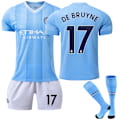 Miniatyrbillede 1 af 2: 23-24 Manchester City Hjemmebane Børnefodboldtrøje K 17(DE BRUYNE)-WELLNGS 17(DE BRUYNE) (LGL) 17(DE BRUYNE) 6-7 Years