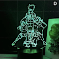 Miniatyrbillede 5 af 5: 3D Natlys Naruto Team Uzumaki Naruto Sasuke Sakura Figur  LED Natlampe Multi-color A