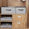 Miniatyrbild 2 av 4: Enkel förvaringslåda i non-woven, lådliknande förvaring, diverseorganisering, tygförvaringslåda, fyrkantig låda (svart) (LGL)