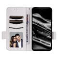 Miniatyrbillede 2 af 5: For XREAL Beam Pro Etui Litchi Tekstur PU Læder Wallet Flip Telefon Cover LGL White