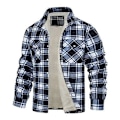 Miniatyrbillede 1 af 5: Herre Efterår Vinter Jakke Plaid Print Revers Blød Plys Lommer Enkeltknappet Løs Fortykkede Lange Ærmer Casual Mellemlang Herre Frakke LGL black M