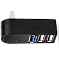 Miniatyrbillede 1 af 5: USB til 3 USB-porte 270° Roterbar Ultra Slim USB-splitter til MacBook Notebook PC PC Laptop Mobil USB-flashdrev HDD (LGL)