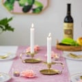 Pikkukuva 4 / 5: Kartiotyyppiset kynttilänjalat, kultaiset pöytäkynttilänjalat hääseremoniaan, juhlavat ruokasalin sisustuskynttilänjalat, 2 kappaletta (LGL)
