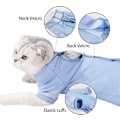 Miniatyrbild 3 av 5: (L) Postoperativ Kattdräkt Anti-slickande Kattkrage Lång Overall Förhindra Förlust av Kläder Anti-slickande Kattväst LGL