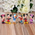 6 st/set Disney figurer Mickey Mouse Minnie Mouse Anime figurer Barnleksaker Present [LGL] One Size