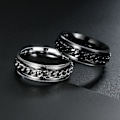 Miniatyrbillede 3 af 5: Anti-stress ring med roterbar kæde Sort (LGL) Svart 19 mm