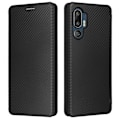 Pikkukuva 1 / 4: HTC U24 Pro 5G Kotelo Jalustalla Korttipaikalla Nahkainen Puhelinkuori Hiilikuitukuvio LGL Multicolor Style E