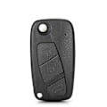 Miniatyrbillede 1 af 5: 2/3 Knapper Bil Nøgle Skal Til Fiat 500 Punto Stilo Ducato Panda Doblo Bravo Foldbar Fjernbetjening Nøgle Etui Uskåret Blad LGL 3 Buttons Black