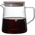 Miniatyrbillede 1 af 5: Glas Kaffekande med Låg, Isoleret Glas Kaffekande Isoleret Klar Kande til Juice Te Kaffe Vand (500 ml) LGL