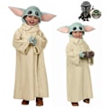Miniatyrbillede 3 af 5: Hot Star Cosplay Wars The Mandalorian Baby Yoda Cosplay Kostume Robe Med Hat LGL Beige S