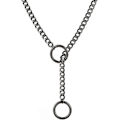 Miniatyrbilde 1 av 5: Hjerte O-ring Slip Chain Halskjede for Kvinner Rustfritt Stål Kubansk Kjede Hjerte Halskjede Punk Rock Krage Halskjede Håndlaget Justerbar Lariat Y LGL Black Ring