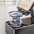 Miniatyrbild 4 av 5: 2-i-1 Skrivbordsmobiltelefonhållare Trådlös Högtalare Stereo Surround Bas Ljudhögtalare för Sovrum Hem Bärbar Design Bluetooth-anslutning LGL Black