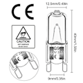 Miniatyrbild 2 av 5: 12-pack G9 Halogenlampor 33W 230V 2800K Varmvitt 380lm Klar Kapsel Halogenlampor Dimbar Ingen Blixt Ingen Flimmer