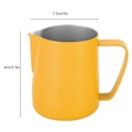 Miniatyrbilde 4 av 5: 350ml Melkeskumkanne i rustfritt stål, Lattebeholder, Kaffekopp, Kaffeutstyr, Gul LGL