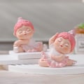 Miniatyrbillede 4 af 4: Angel Baby Figur Harpiks Ballet Pige Ansigtsstilling til Bogreol Bord Soveværelse Støtte Ansiget (LGL)