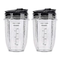 Miniatyrbillede 1 af 4: 2 stk. 532 ml (18 oz) erstatnings Ninja blenderkopper med låg til Ninja Auto Iq Bl480 Bl642 Bl450 Bl682 Bl480 LGL
