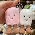 Miniatyrbillede 4 af 5: Sjov Marshmallow Nøglering Sød Blød Nøglering Vedhæng Dukke Vedhæng Gave LGL As Shown