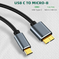 Miniatyrbillede 3 af 5: USB3.0 Type-C til Micro-B Harddisk Datakabel Super Hurtig 5Gbps 625MB/S LGL 0.5m