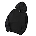 Miniatyrbilde 1 av 4: Unisex Dame Herre Bomull Ensfarget Genser Hettegenser med Snøring LGL Black XL