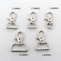 Miniatyrbillede 4 af 5: Drejelige halvmåne ringe med karabinhage 10 stk Sølv (LGL) Silver 1.5 cm