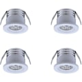 Miniatyrbilde 1 av 3: Sett med 4 mini innfelte LED-spotlights, 3 W, varmhvit Hvit LGL