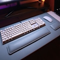 Miniatyrbillede 5 af 5: Dobbeltsidet PU Læder Muse Håndledspude Tastatur Håndledsstøtte Bakke Musemåtte LGL Brown and gray
