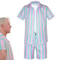 Miniatyrbillede 1 af 5: Gosling Ken Kostume - Herre Kortærmet Skjorte Frakke Shorts Sæt - Uniformsdragt - LGL XS