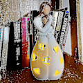 Miniatyrbilde 3 av 3: Mor Klemmer Datter Lysestake Resin Dekorativ Statue Ornament Med LED LGL