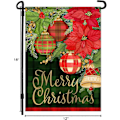 Miniatyrbillede 5 af 5: Julehaveflag - Ternet Juleflag 30x45 cm Dobbelt Sidet - Premium Trykte Vinterflag til Udendørs Brug - Glædelig Jul (LGL)